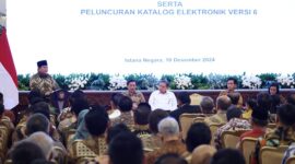 Presiden RI Prabowo Subianto meluncurkan secara resmi e-Katalog versi 6.0. (Dok. Tim Media Prabowo)

