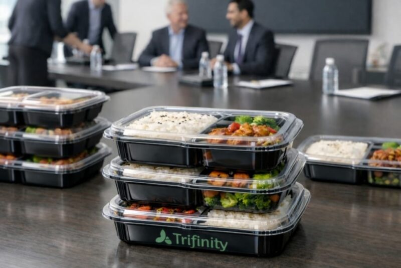 Sajian rapat makin berkelas dan bebas bocor! ✨🍱 Gunakan Bento Box sekat dari Trifinity untuk konsumsi kantor Anda. Desain rapi, kuah nggak akan tumpah, dan mudah ditumpuk. Pilihan tepat untuk jamuan VIP yang profesional. 