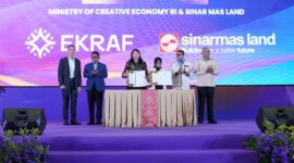 Penandatanganan MoU Collaboration on Creative Economy Development antara PT Surya Inter Wisesa selaku BUPP KEK ETKI Banten dan Kemenekraf/Bekraf RI untuk memperkuat ekosistem serta membuka peluang investasi ekonomi kreatif.