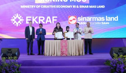 Penandatanganan MoU Collaboration on Creative Economy Development antara PT Surya Inter Wisesa selaku BUPP KEK ETKI Banten dan Kemenekraf/Bekraf RI untuk memperkuat ekosistem serta membuka peluang investasi ekonomi kreatif.